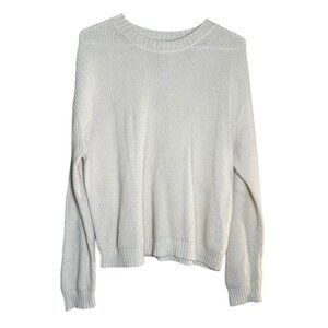 American Eagle Small Sweater White Knit Minimalist Cotton Blend AE Tops Spring S
